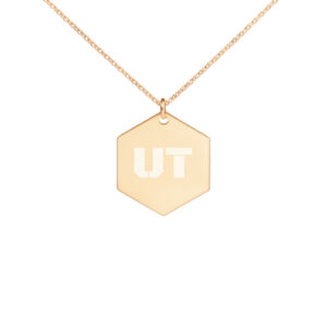 UT Engraved Hexagon Necklace