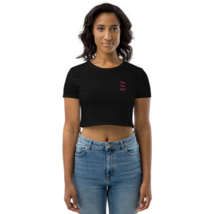 Yes You Can Embroidered Organic Crop Top